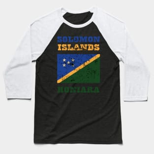 Flag of Solomon Islands Baseball T-Shirt